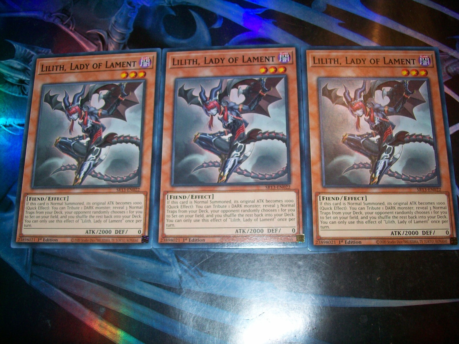 3x Lilith, Lady of Lament 1st Edition Common SR13-EN022 Yu-Gi-Oh!