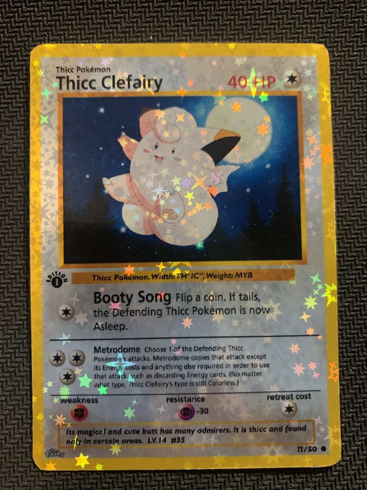 Thicc Clefairy (Alternative Custom Art ) Holografic Card