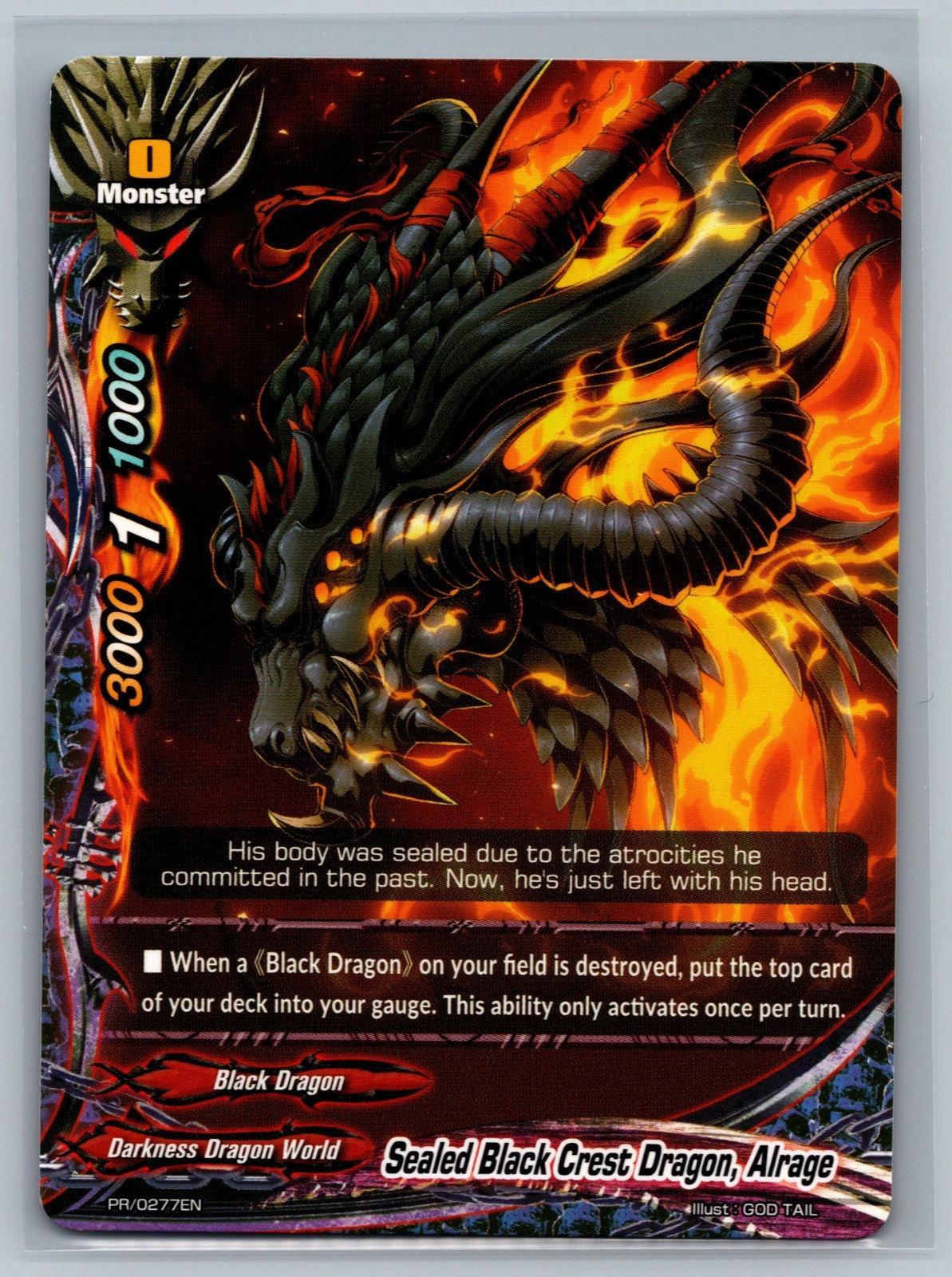 Future Card Buddyfight CCG Sealed Black Crest Dragon, Alrage #PR/0277EN Promo