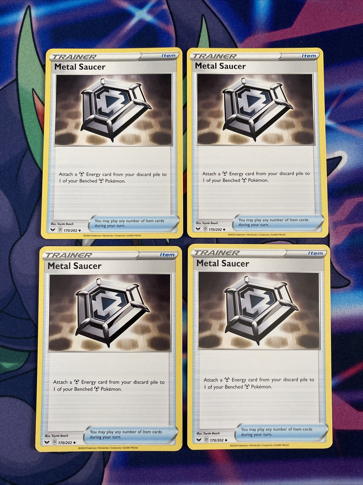 4X Metal Saucer 170/202 Sword & Shield Pokemon TCG Card NM
