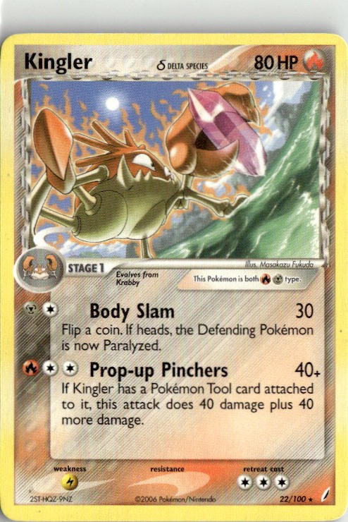 2006 EX Crystal Guardians Kingler 22/100