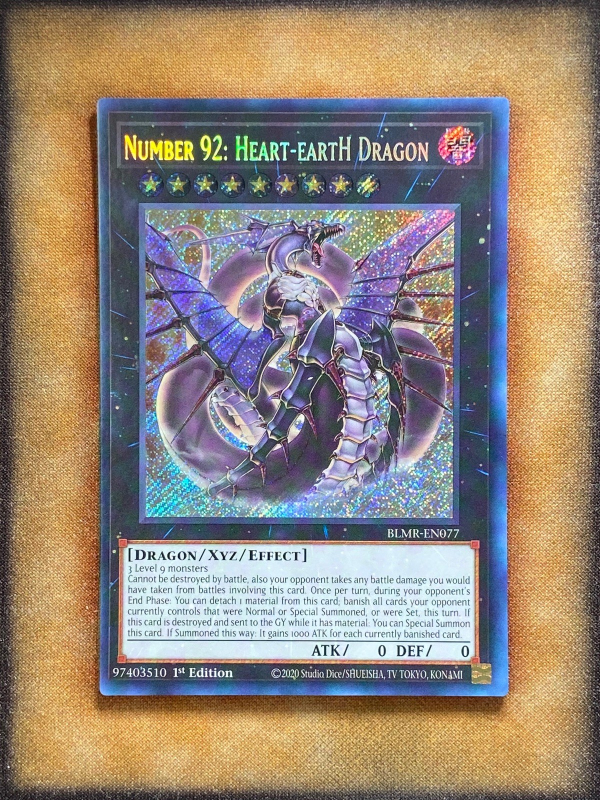 Yugioh Number 92: Heart-eartH Dragon BLMR-EN077 Secret Rare 1st Ed NM