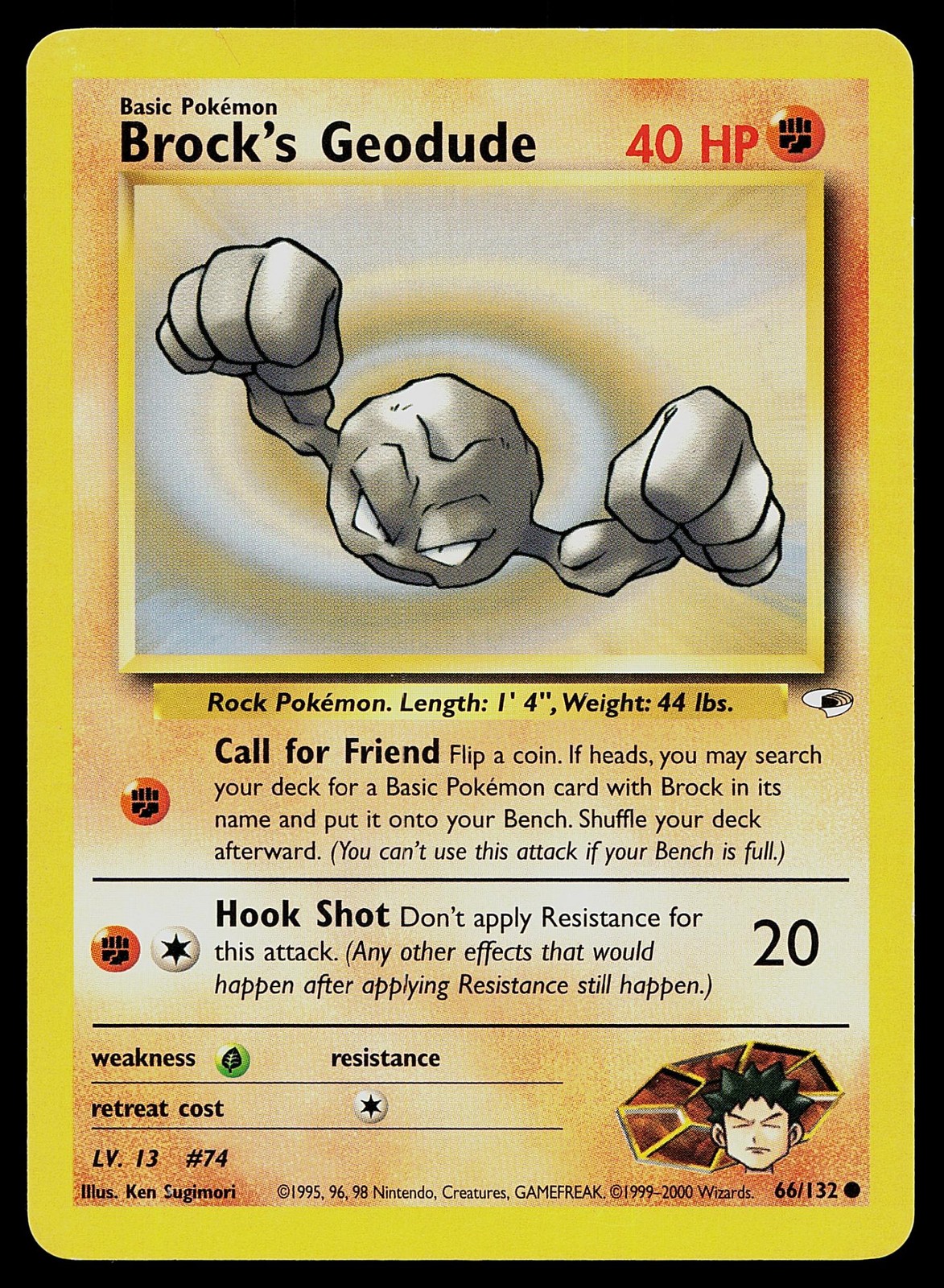 Pokemon Card Gym Heroes Brock’s Geodude 66/132 Common