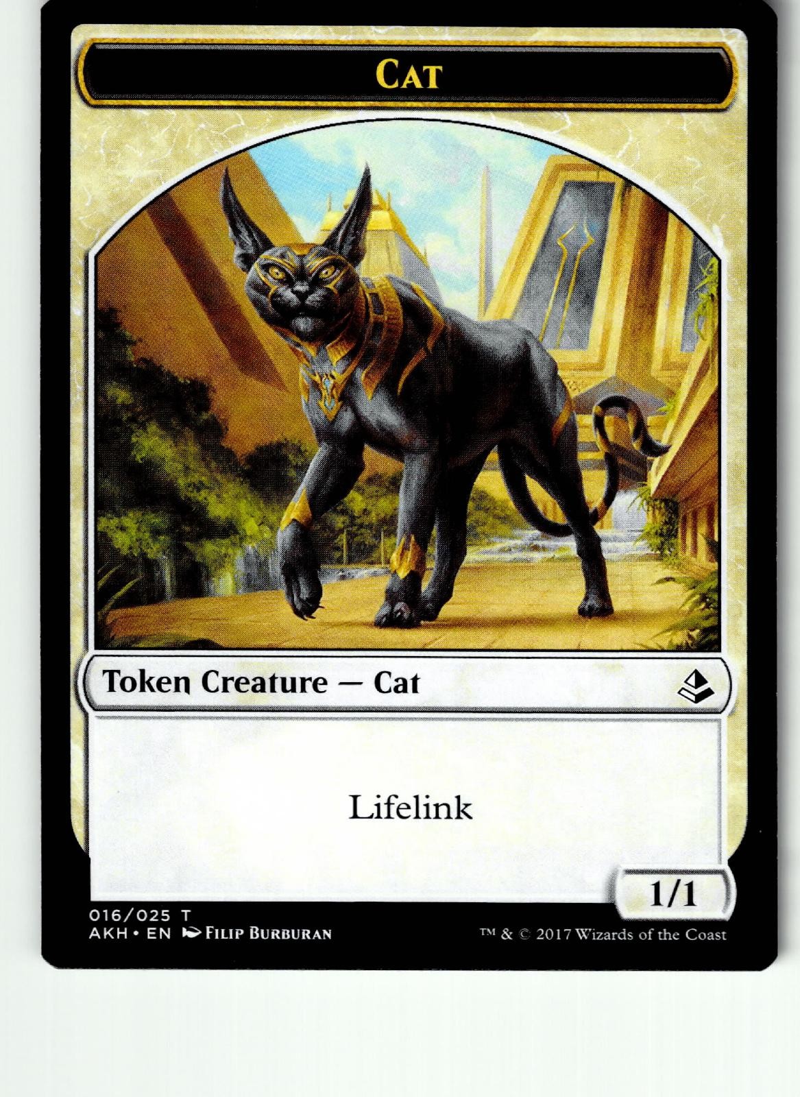 Set Of 4 Cat Token 16 Token Amonkhet Magic: The Gathering Lightly Played
