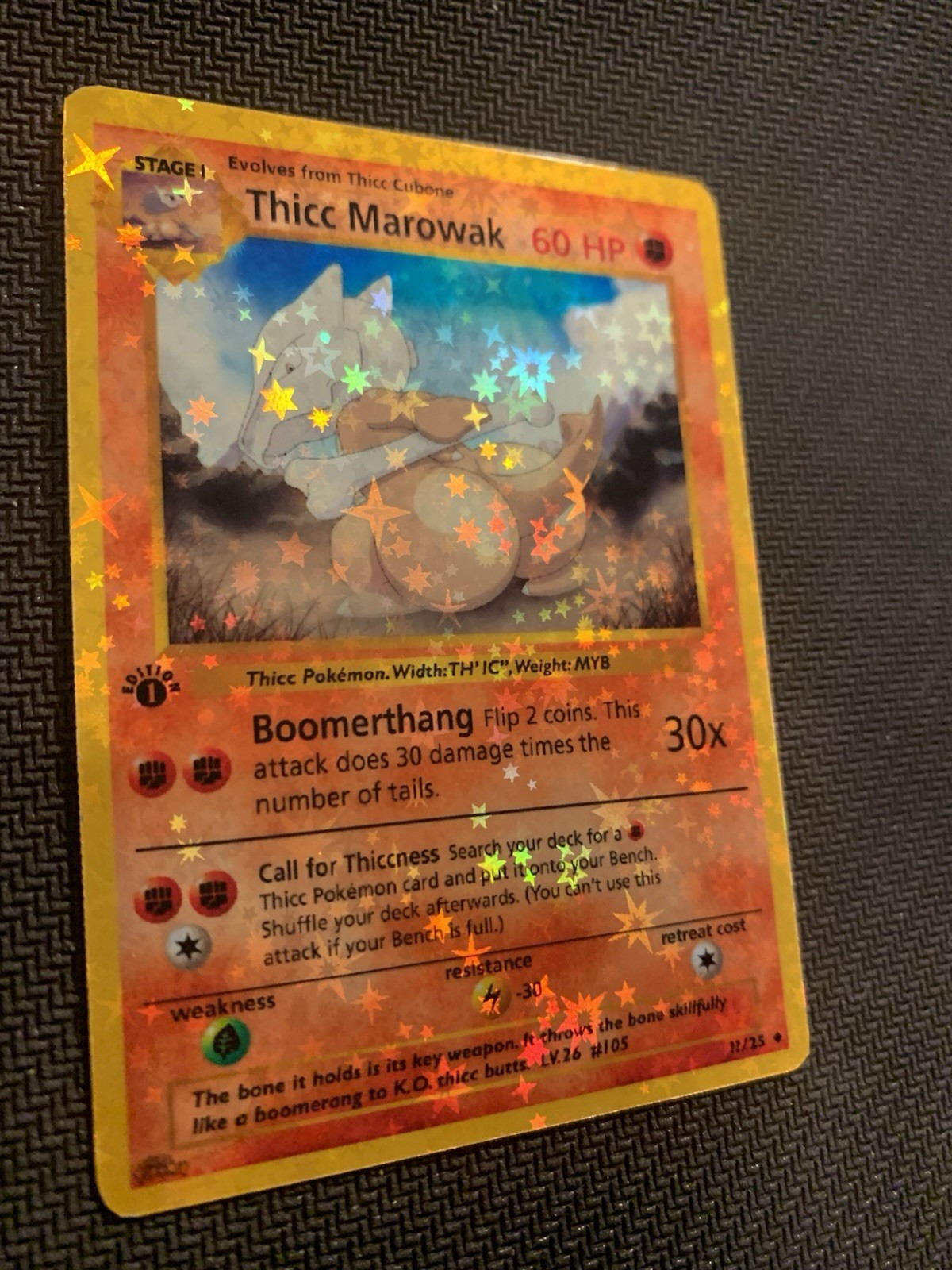 Thicc Marowak (Alternative Custom Art ) Holografic Card