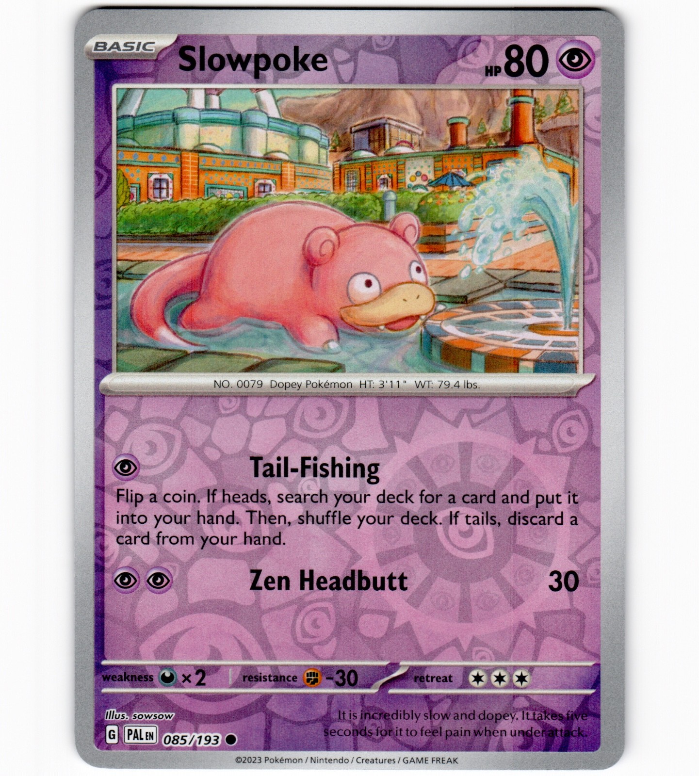 Slowpoke Reverse Holo 085/193 SV02: Paldea Evolved NM-LP