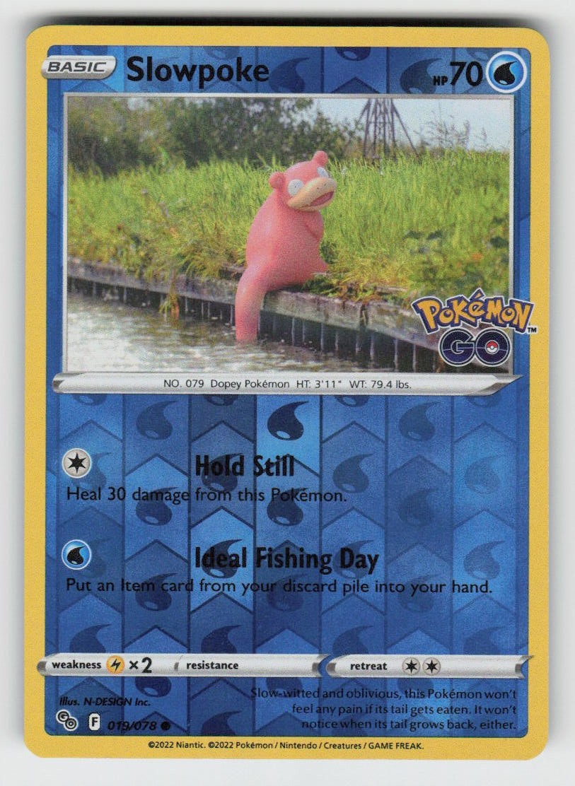 Reverse Holo Slowpoke 019/078 Common Pokemon GO NM