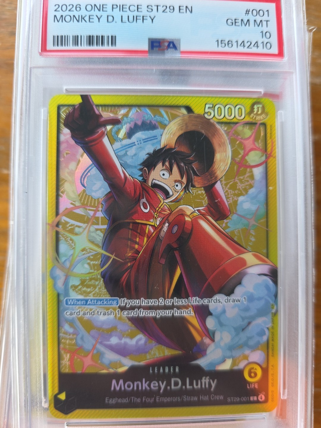 Monkey D. Luffy PSA 10 English One Piece ST29-001 Egghead Starter Deck 2026