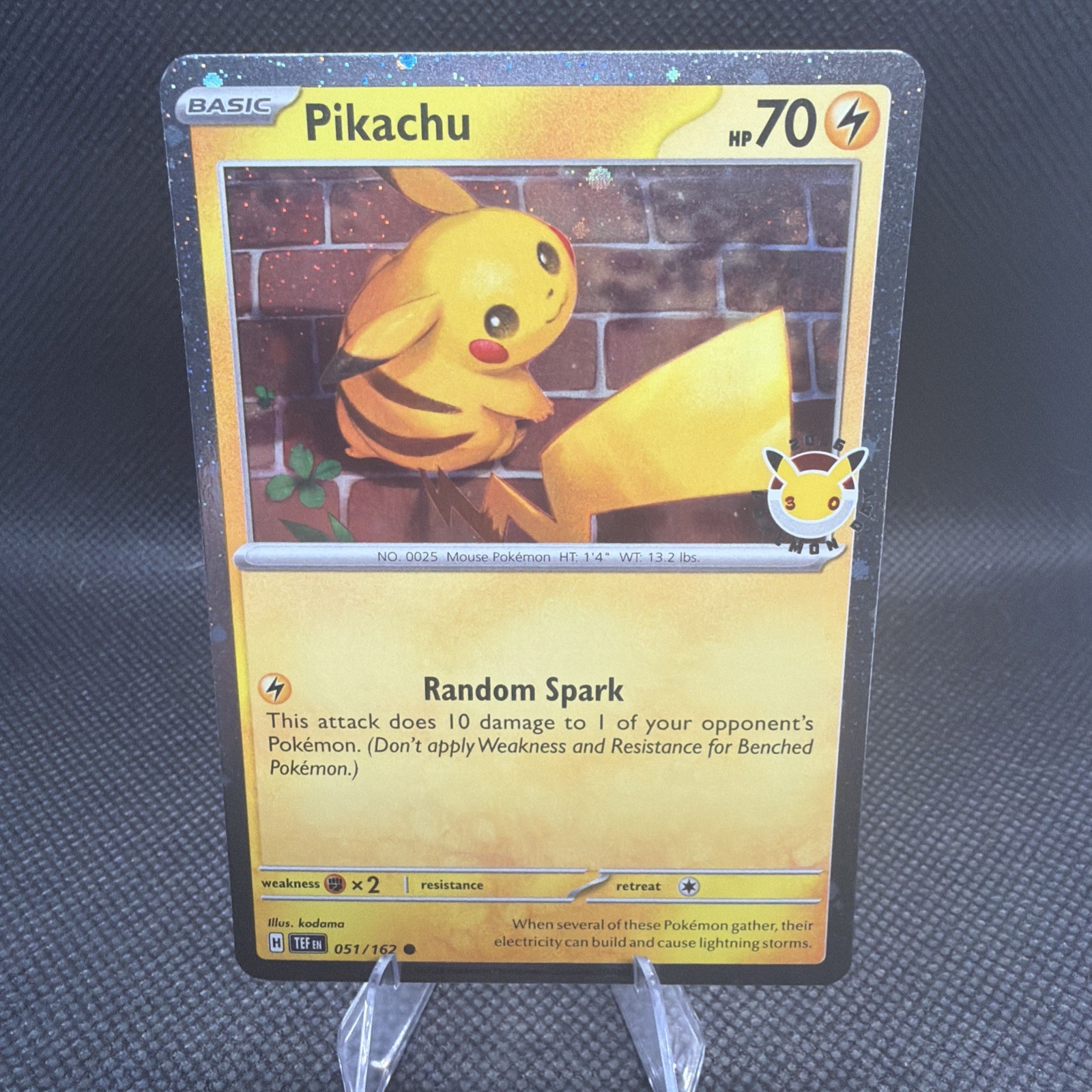 2026 Pokemon Day Pikachu 30th Anniversary Promo 51/162 NM
