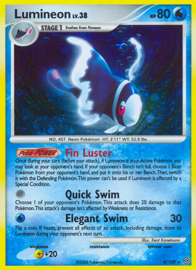Lightly Played Lumineon – 4/100 – Holo Rare Pokemon Stormfront