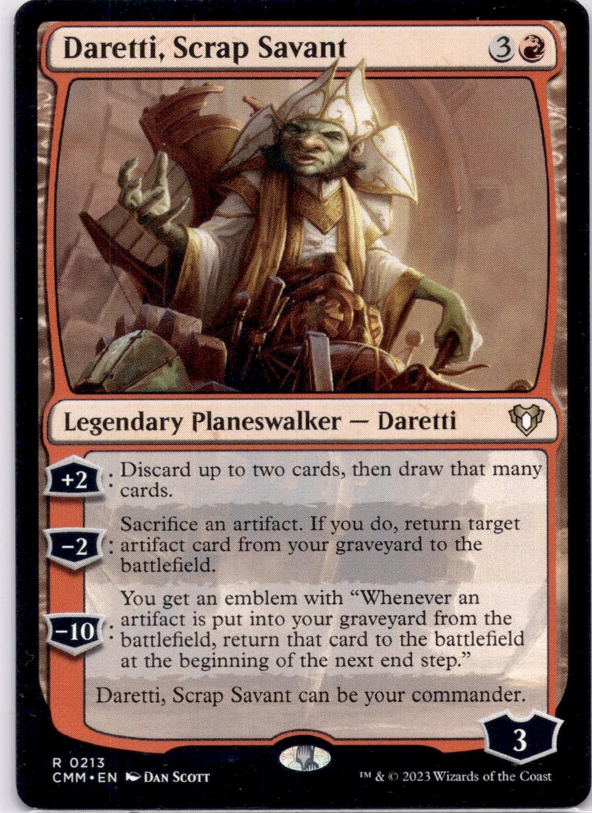 Daretti, Scrap Savant CMM #213 Rare Commander Masters Magic: The Gathering NM