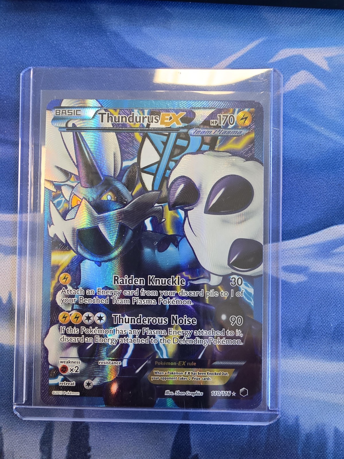 Thunderus EX 110/116 Rare Full Art Pokemon Card Plasma Freeze