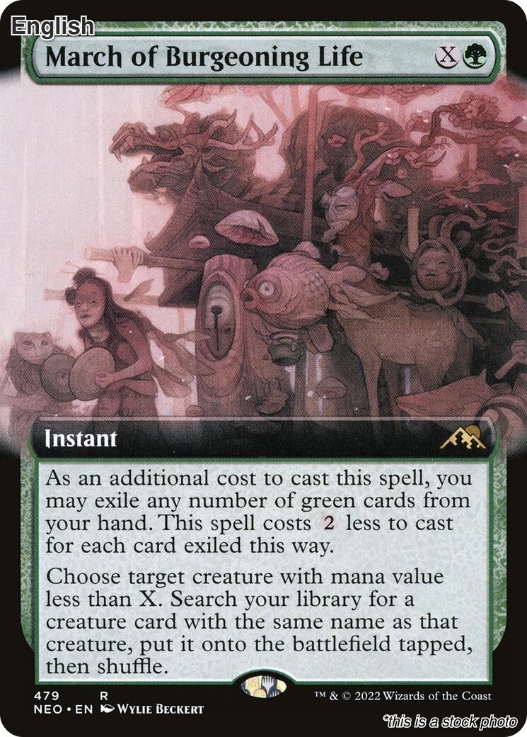 Magic March of Burgeoning Life (Extended Art) 479 Rare Kamigawa: Neon Dynasty NM