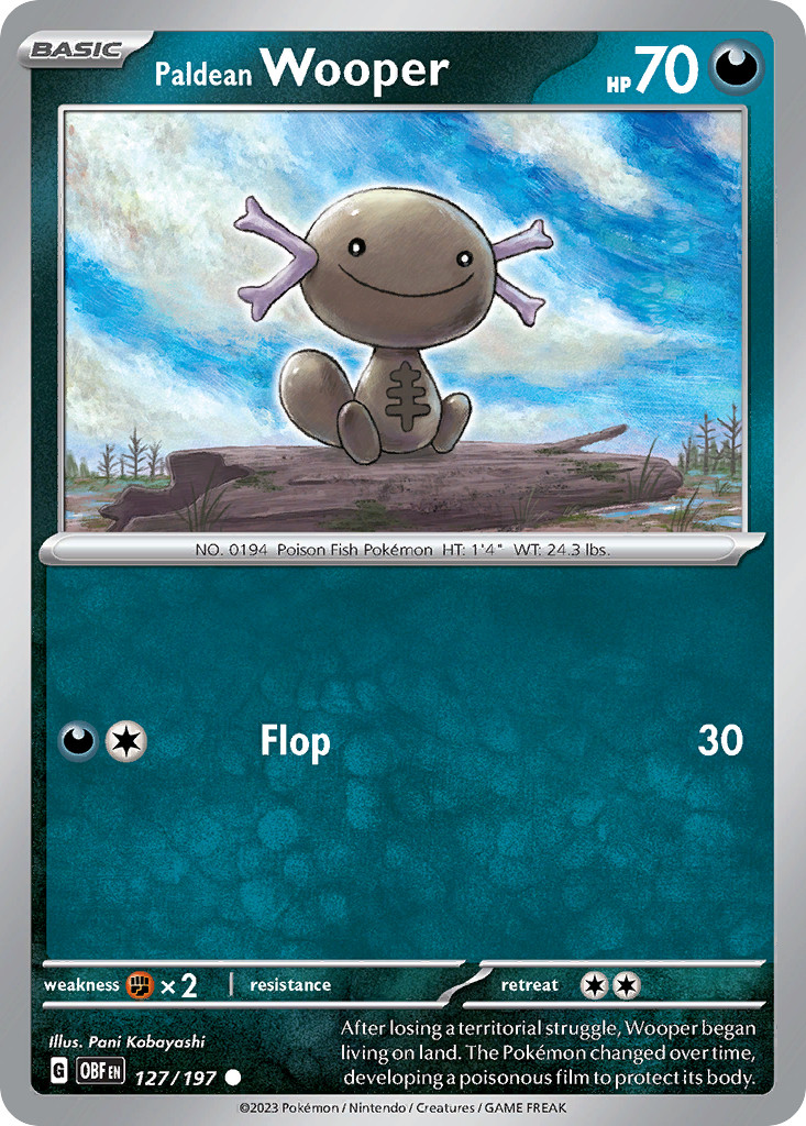 Paldean Wooper 127/197 Obsidian Flames Common Pokemon NM/M