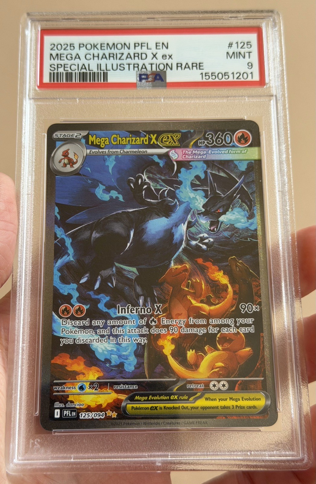 Pokemon TCG: Phantasmal Flames – Mega Charizard Ex 125/094 SIR [PSA 9] MINT