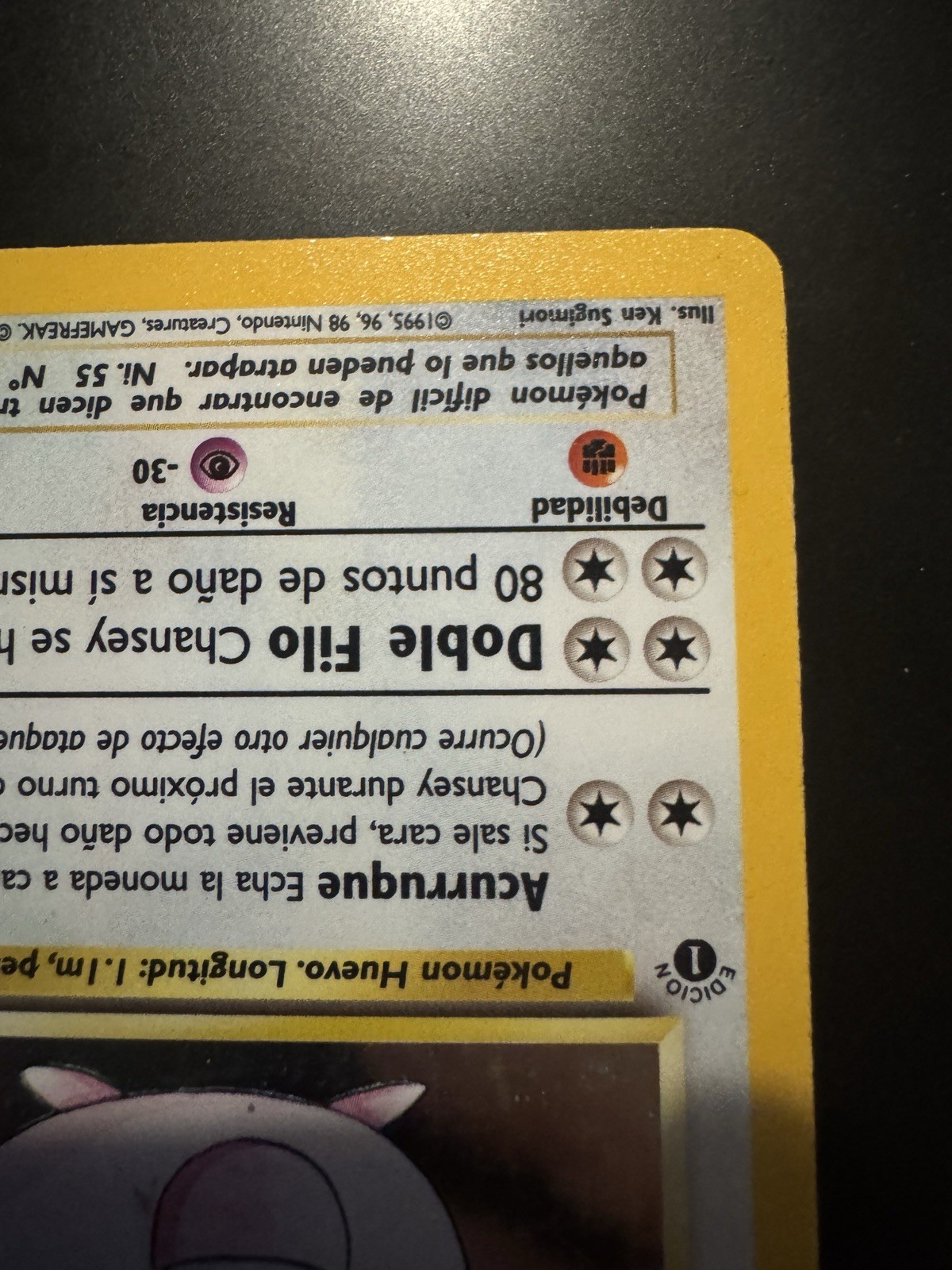 1st Edition Base Set Chansey 3/102 Holo Rare 1999 Authentic Spanish LP