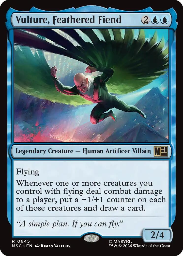 Vulture, Feathered Fiend – 645 – NM – Rare – Commander: Marvel Super Heroes