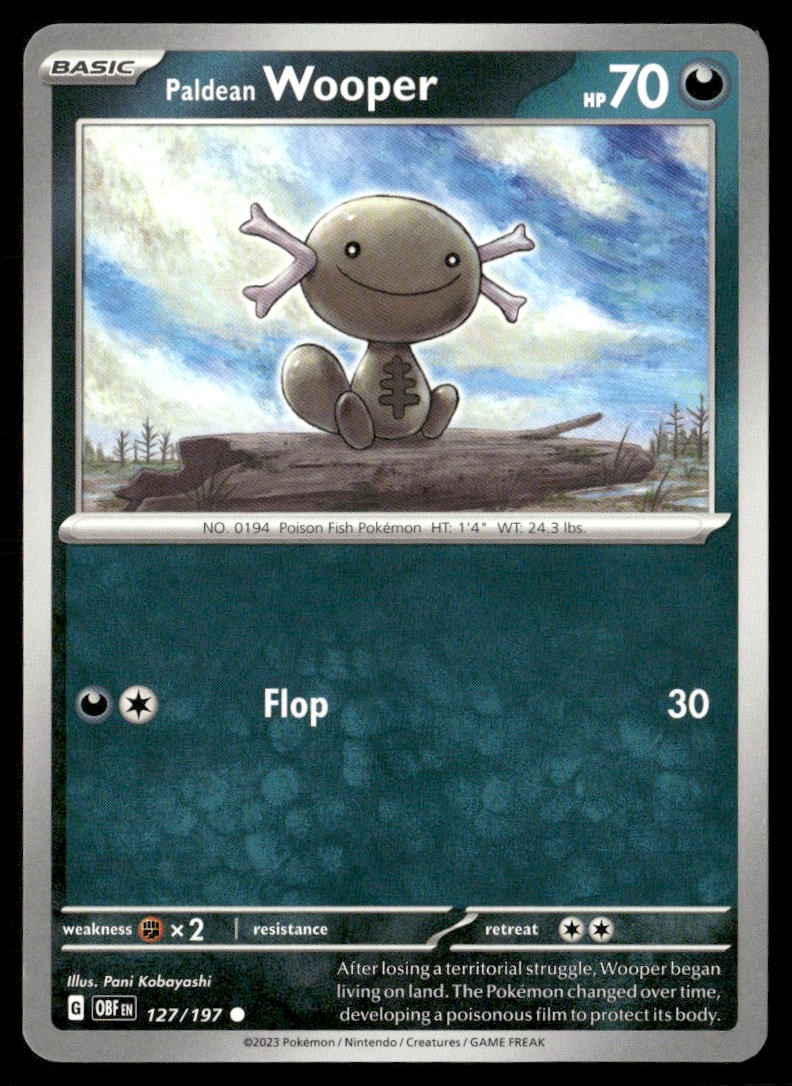 Paldean Wooper Obsidian Flames 127/197 Common Pokemon Near Mint