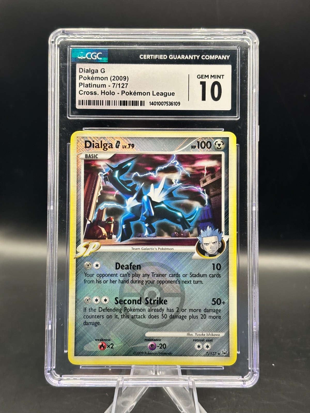 DIALGA G (2009) PLATINUM #7 CROSS HATCH POKEMON LEAGUE HOLO POP 400!