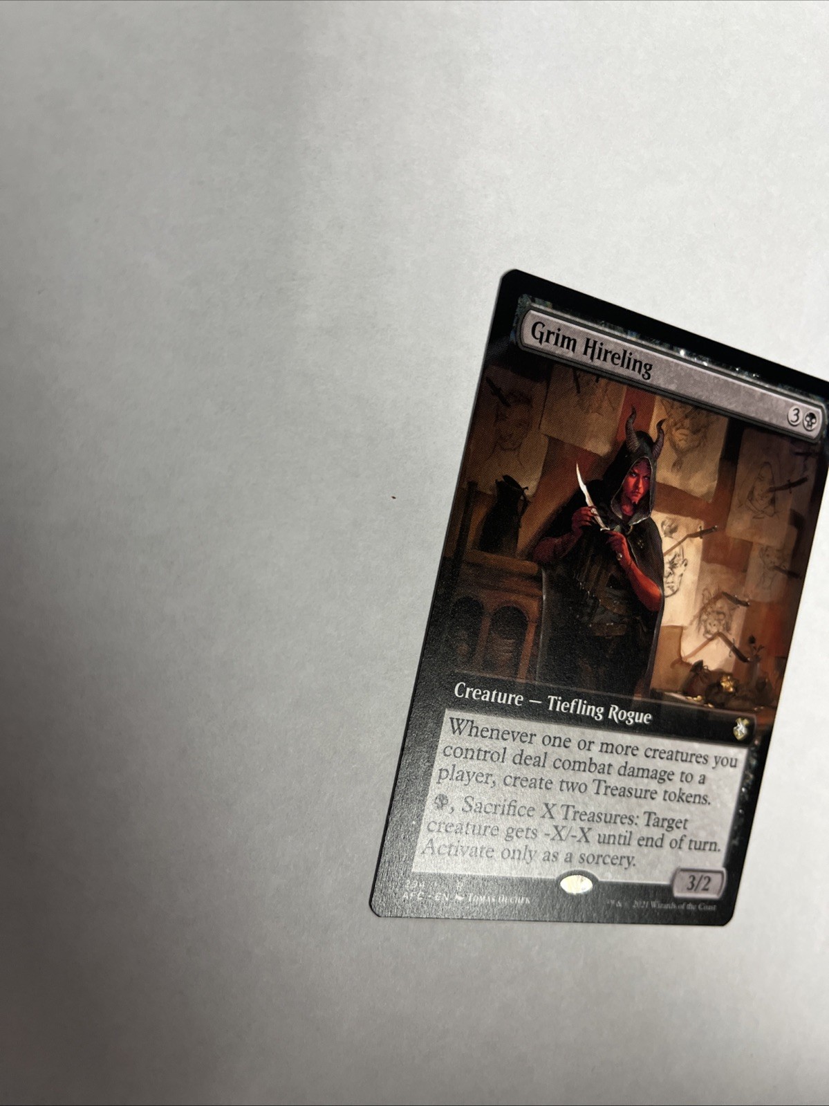 Grim Hireling Extended Art Nonfoil Card #294 MTG LP