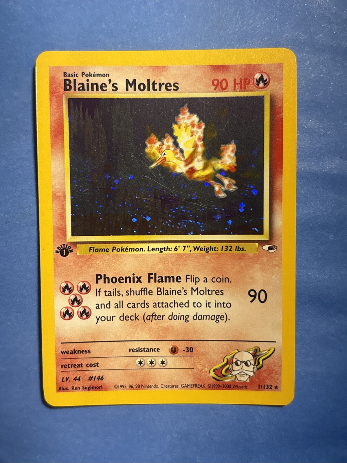 Pokémon WOTC Blaine’s Moltres 1/132 1st Edition Holo Gym Heroes LP/NM