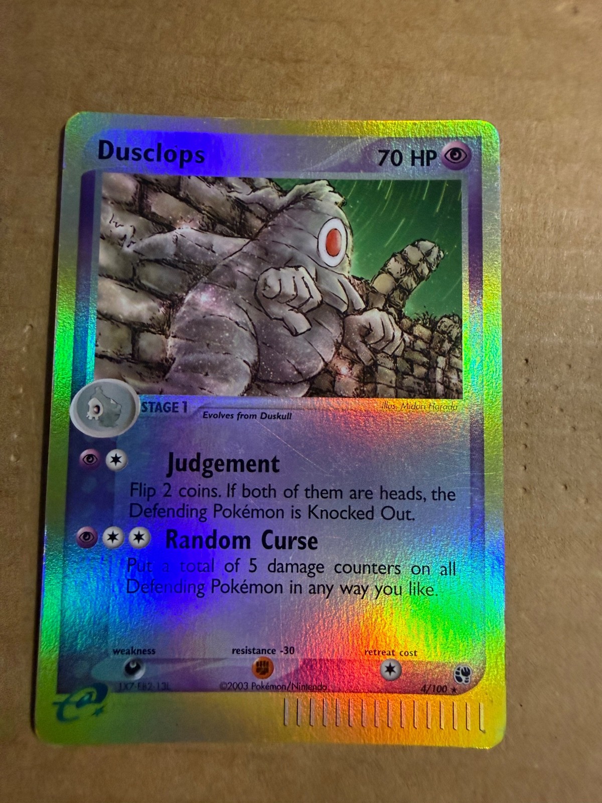 Dusclops 4/100 EX Sandstorm Reverse Holo