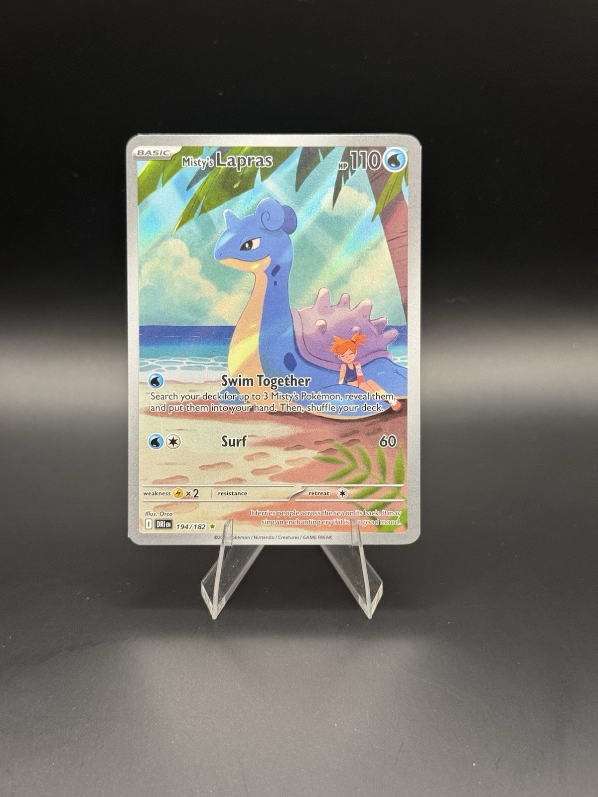 Pokémon TCG Misty’s Lapras Destined Rivals 194/182 Illustration Rare NM