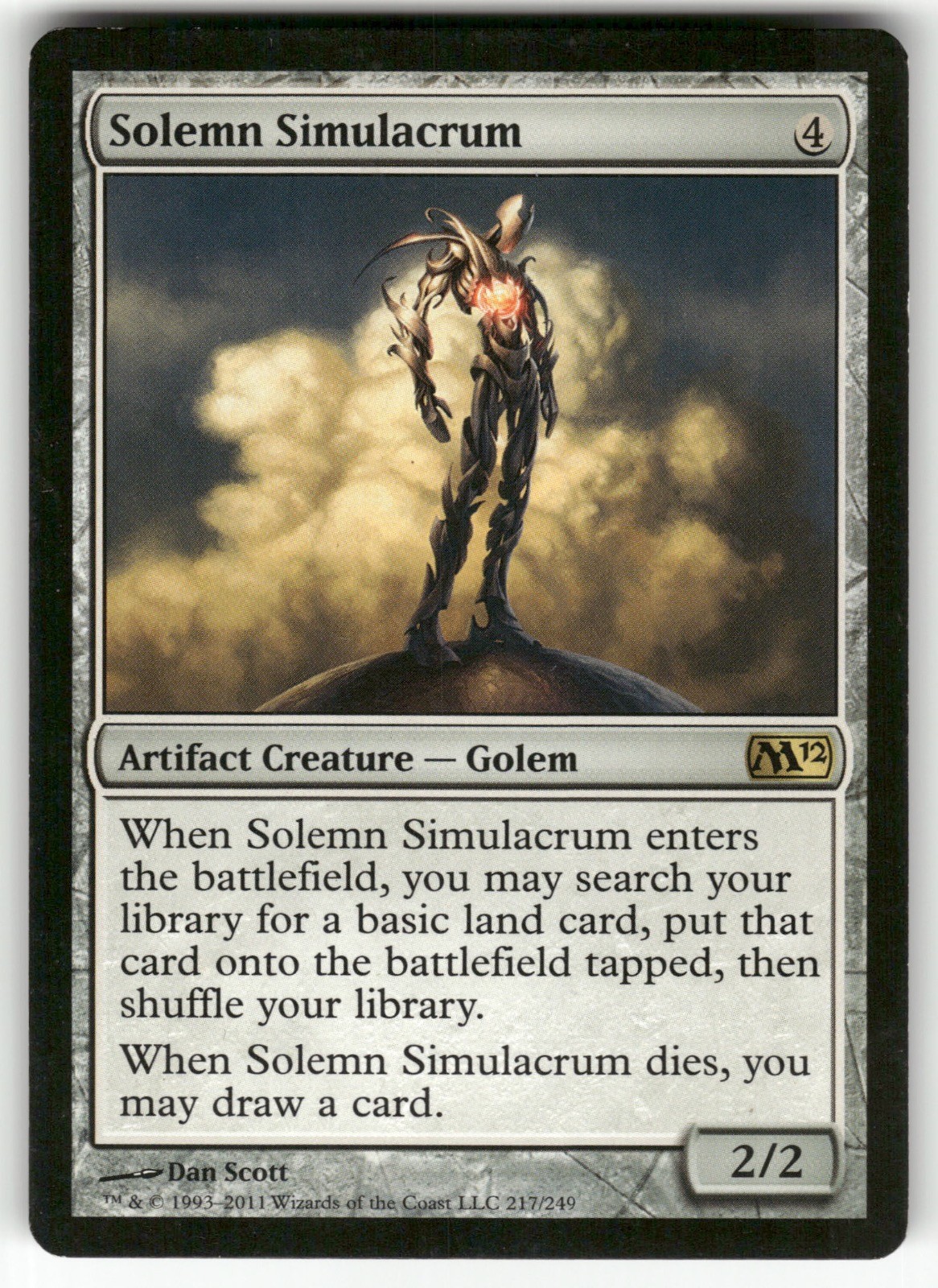 Solemn Simulacrum 217 Rare Magic 2012 (M12) Magic: The Gathering Near Mint