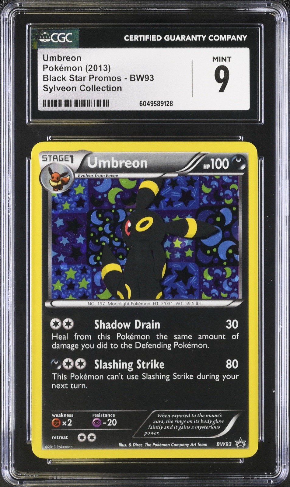 CGC 9 MINT Umbreon BW93 Black Star Promo Black & White Holo 2013 Pokémon Card