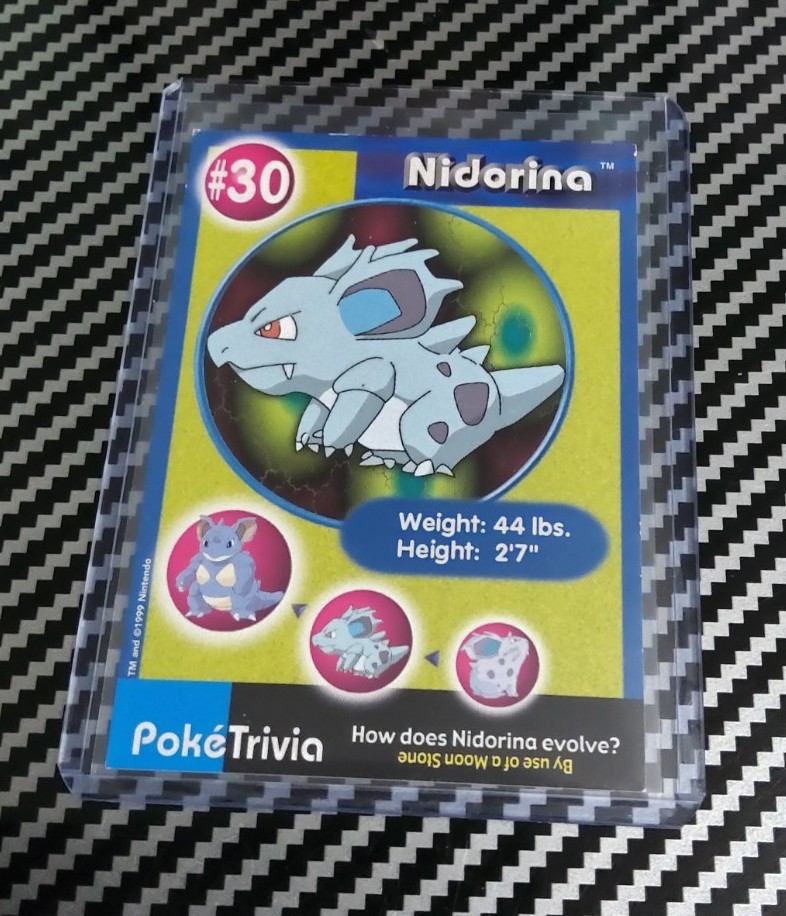 LP Nidorina Non Perforated #30 Poketrivia Burger King Trading Card Original 1999