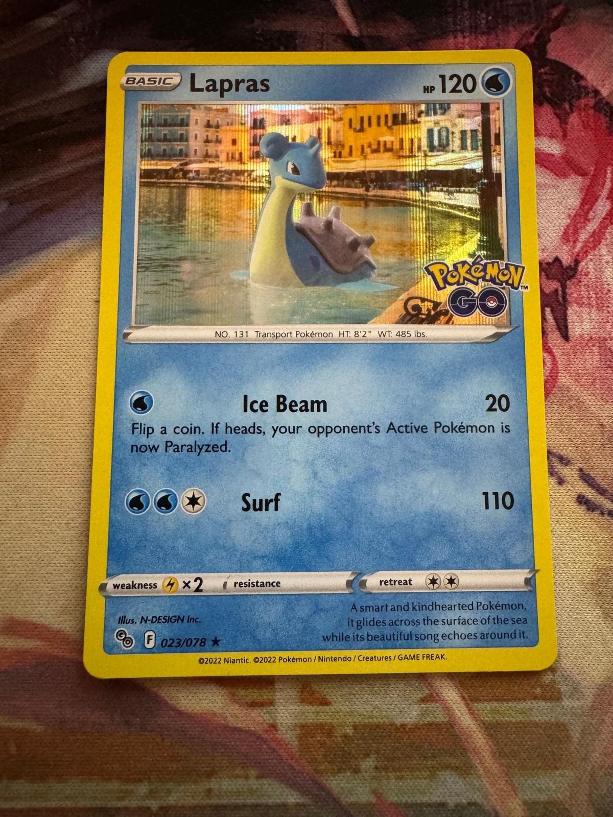 Lapras 023/078 Holo Rare Pokemon GO Pokemon N-DESIGN Inc. Near Mint