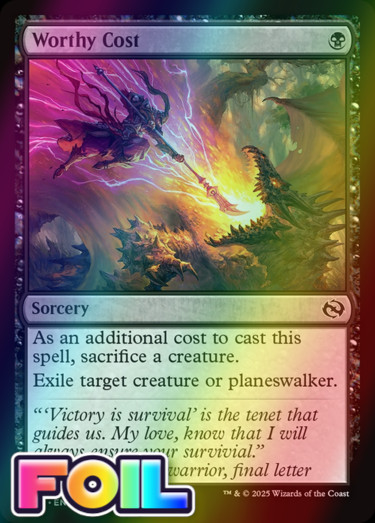 x1 Worthy Cost TDM Tarkir Dragonstorm MTG 99 FOIL COMMON M/NM 1x