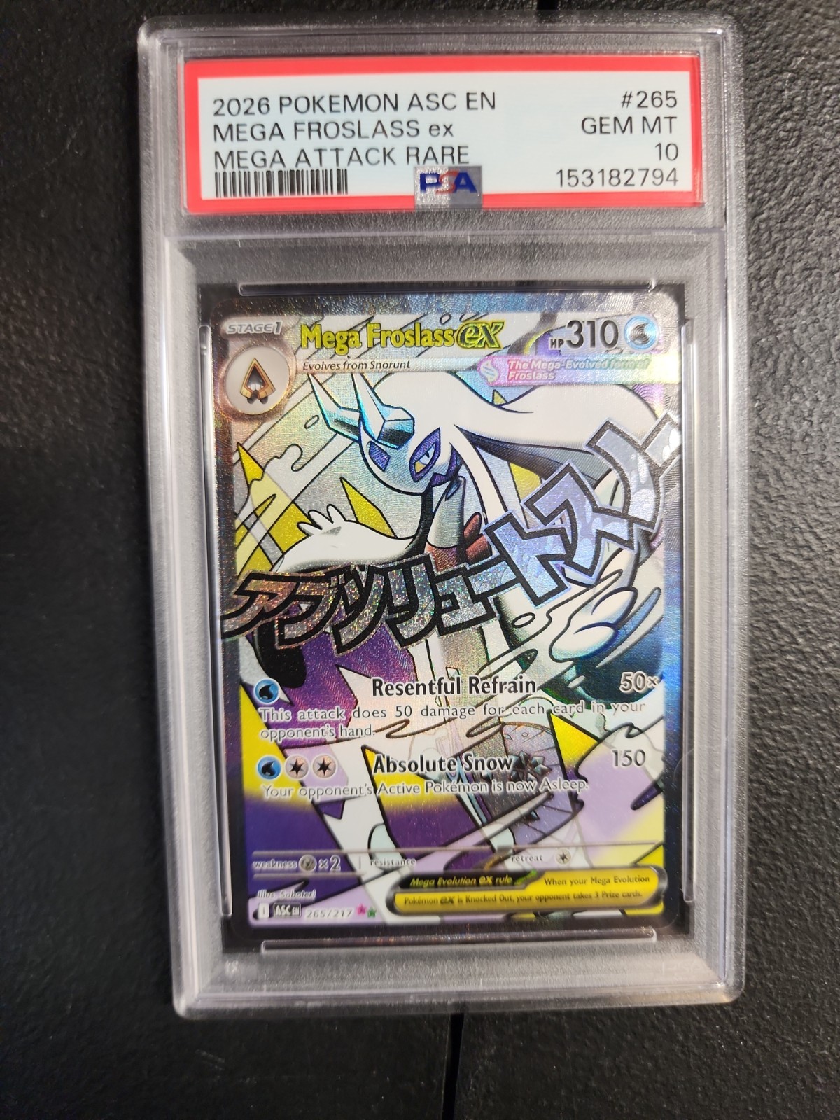 Pokemon Ascended Heroes Mega Froslass ex 265 PSA 10