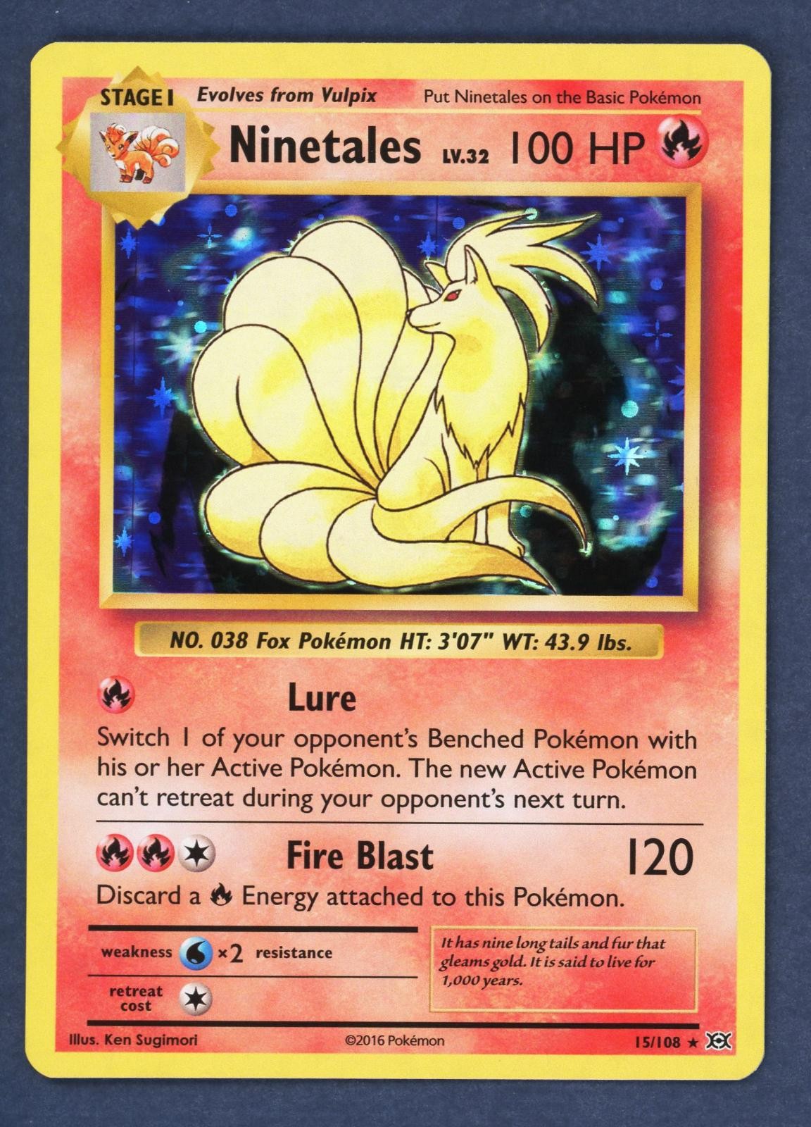 Ninetales 15/108 Holo Rare Evolutions Pokemon Holo Near Mint
