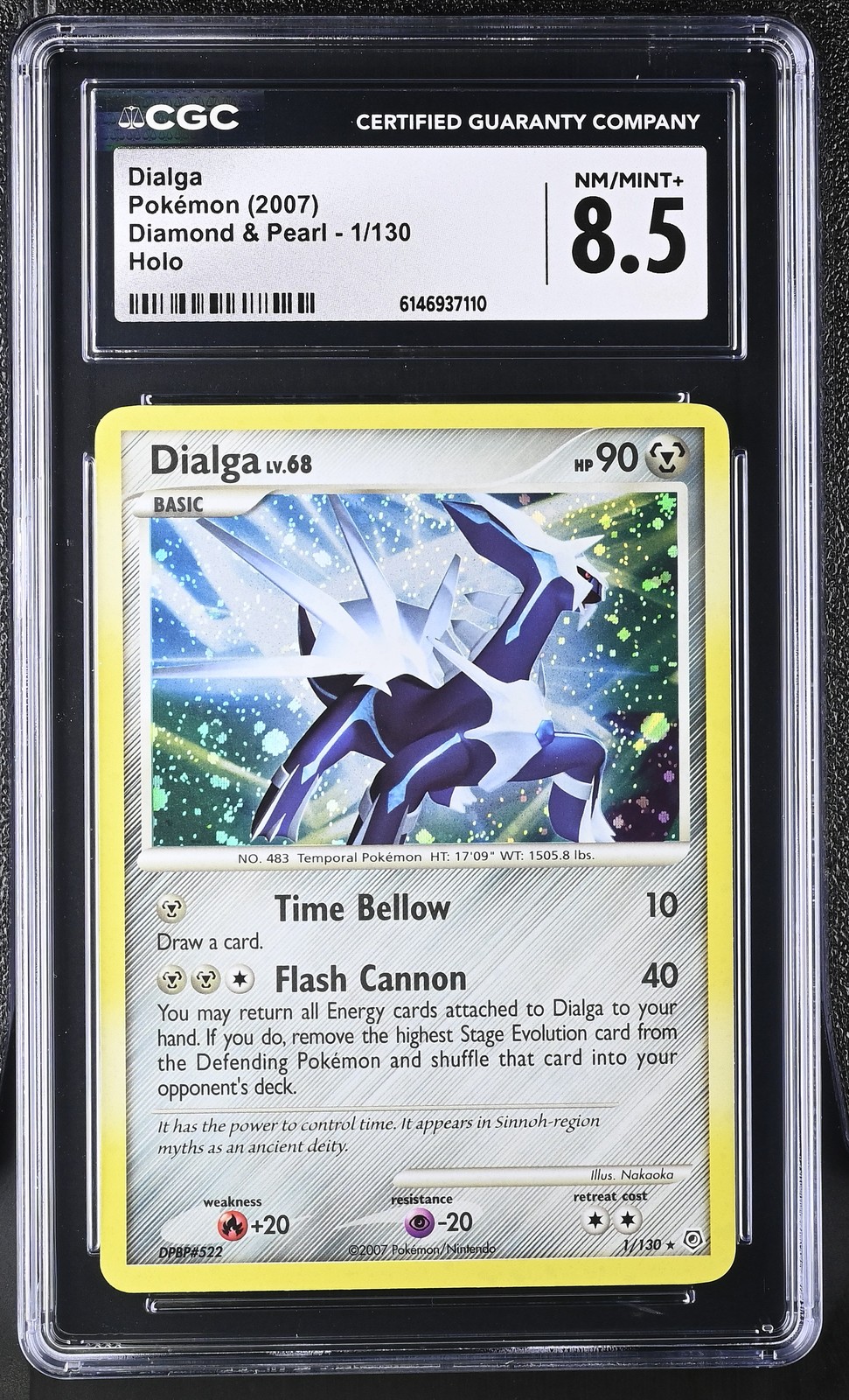 CGC 8.5 NM/MINT+ Dialga 1/130 Diamond & Pearl Holo Pokemon Card