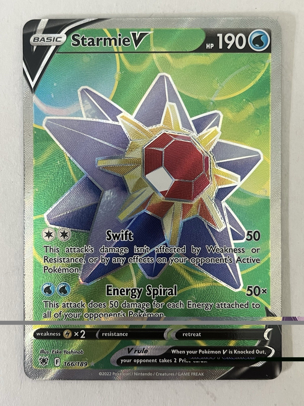 Starmie V 166/189 Astral Radiance Full Art Ultra Rare Pokemon TCG Holo Card NM