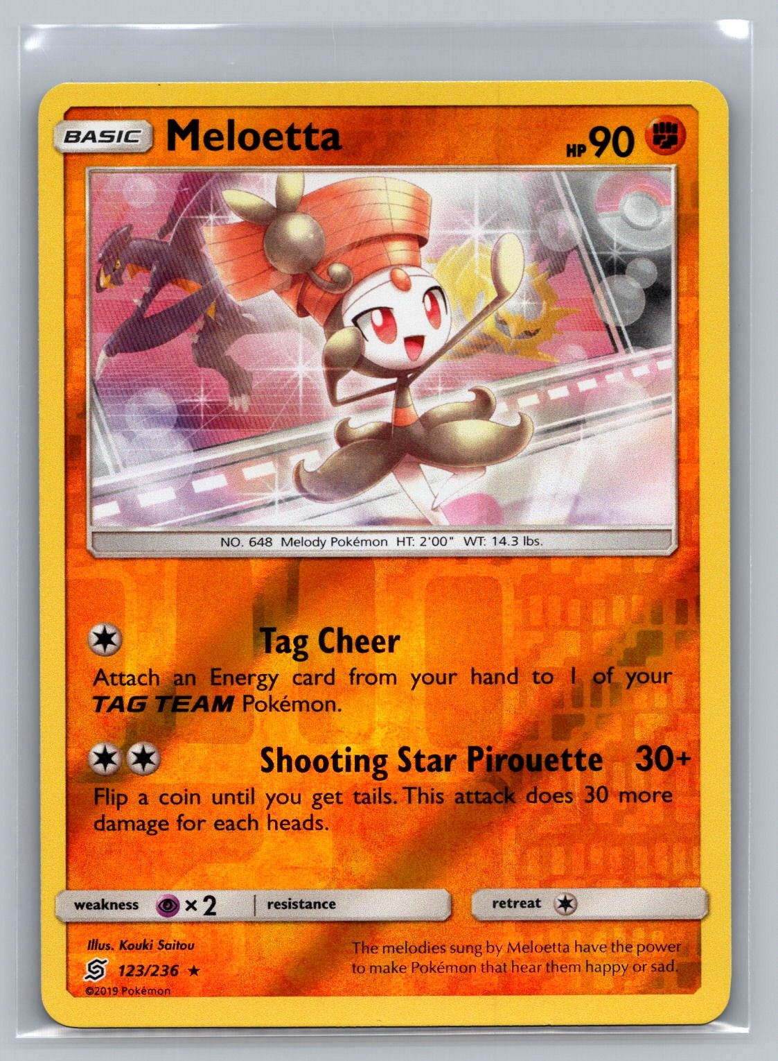 Meloetta 123/236 Rare Reverse Holo Unified Minds Pokémon TCG LP