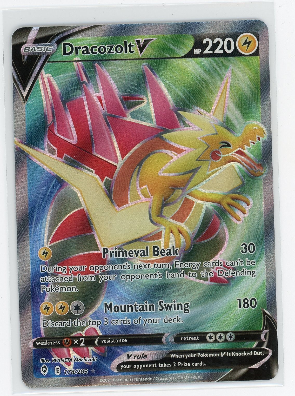Pokémon TCG – Dracozolt V 178/203 – Evolving Skies – Full Art