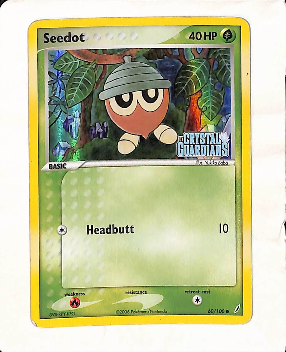 Pokemon 2006 EX Crystal Guardians Seedot #60/100 Reverse Holo Common Card STAMP