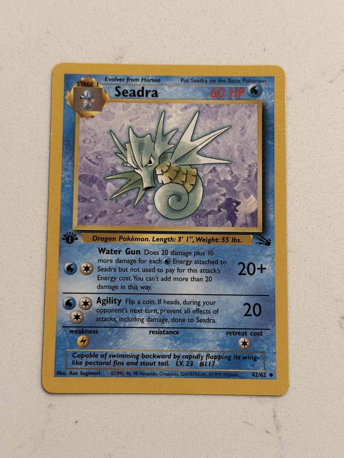 Pokémon TCG Seadra Fossil, 1st Edition 42/62 – Near Mint Copies!