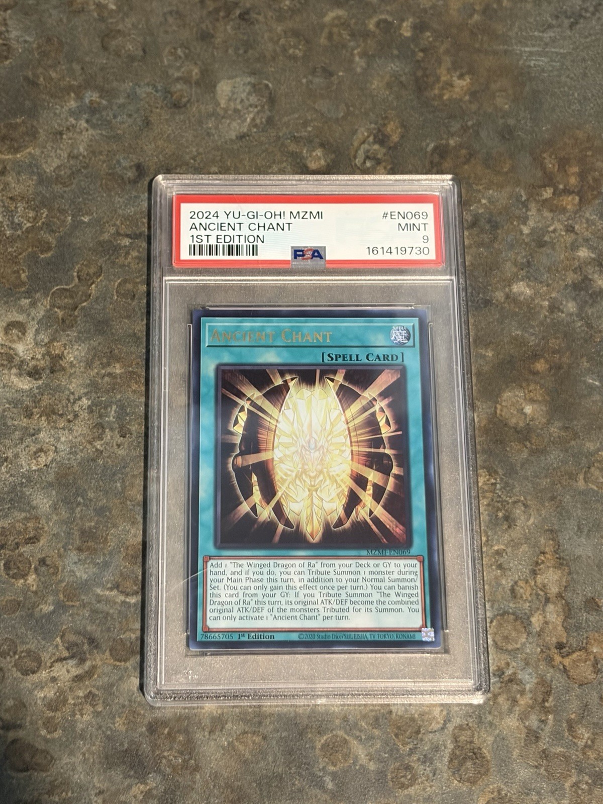 Yugioh Ancient Chant PSA 9 MZMI-EN069 Maze of Millennia 1st Edition Yu-Gi-Oh