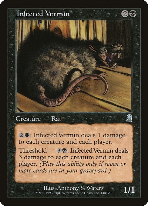 MTG Odyssey — INFECTED VERMIN — Uncommon! NM! Magic the Gathering!