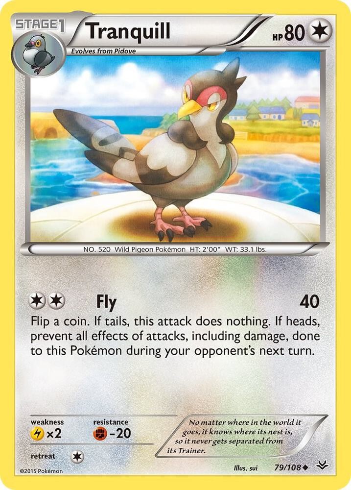Tranquill #79/108 Xy – Roaring Skies Uncommon Pokemon TCG LP