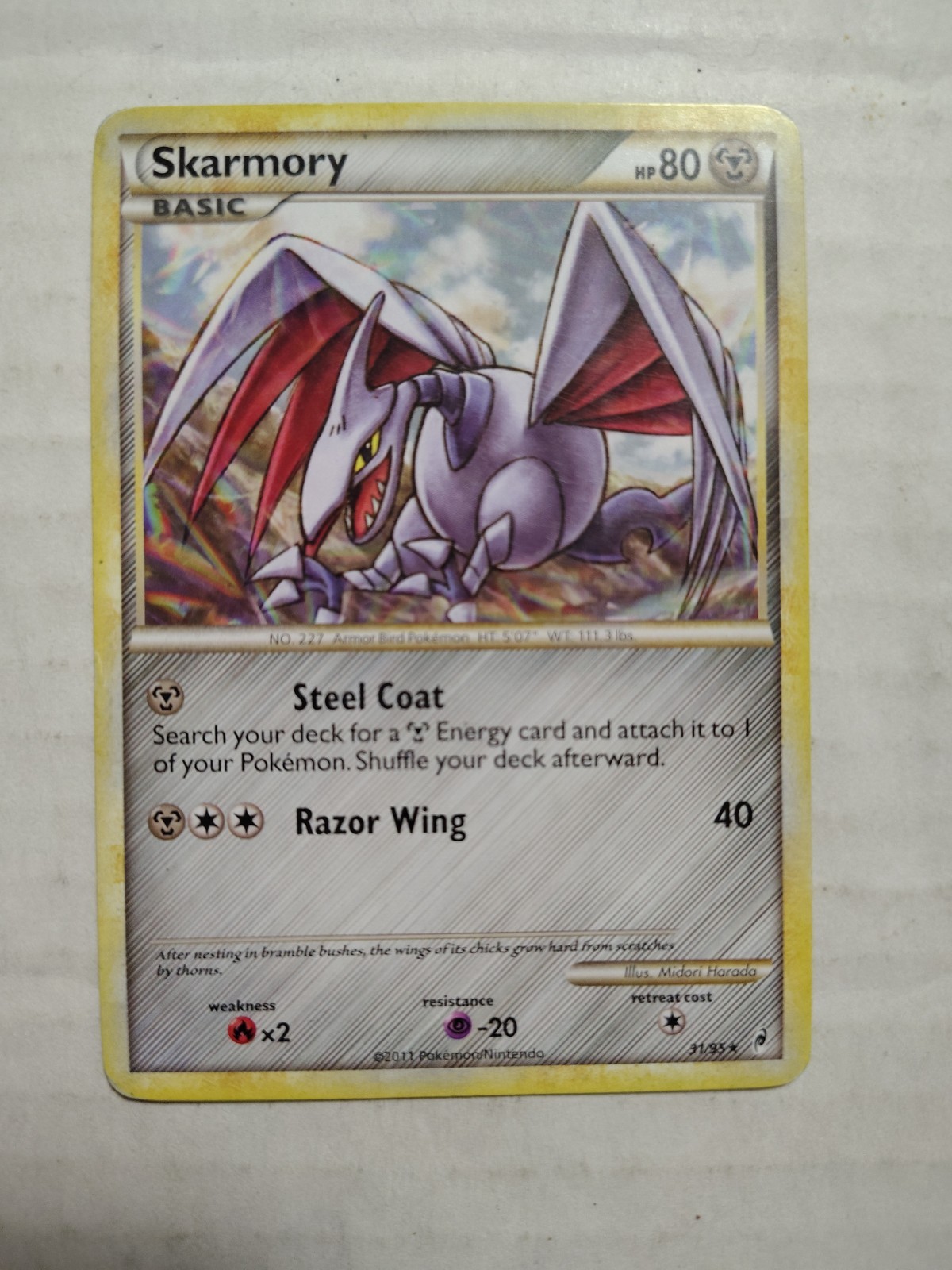 Pokemon TCG Skarmory 31/95 Call of Legends Rare – Pokemon TCG