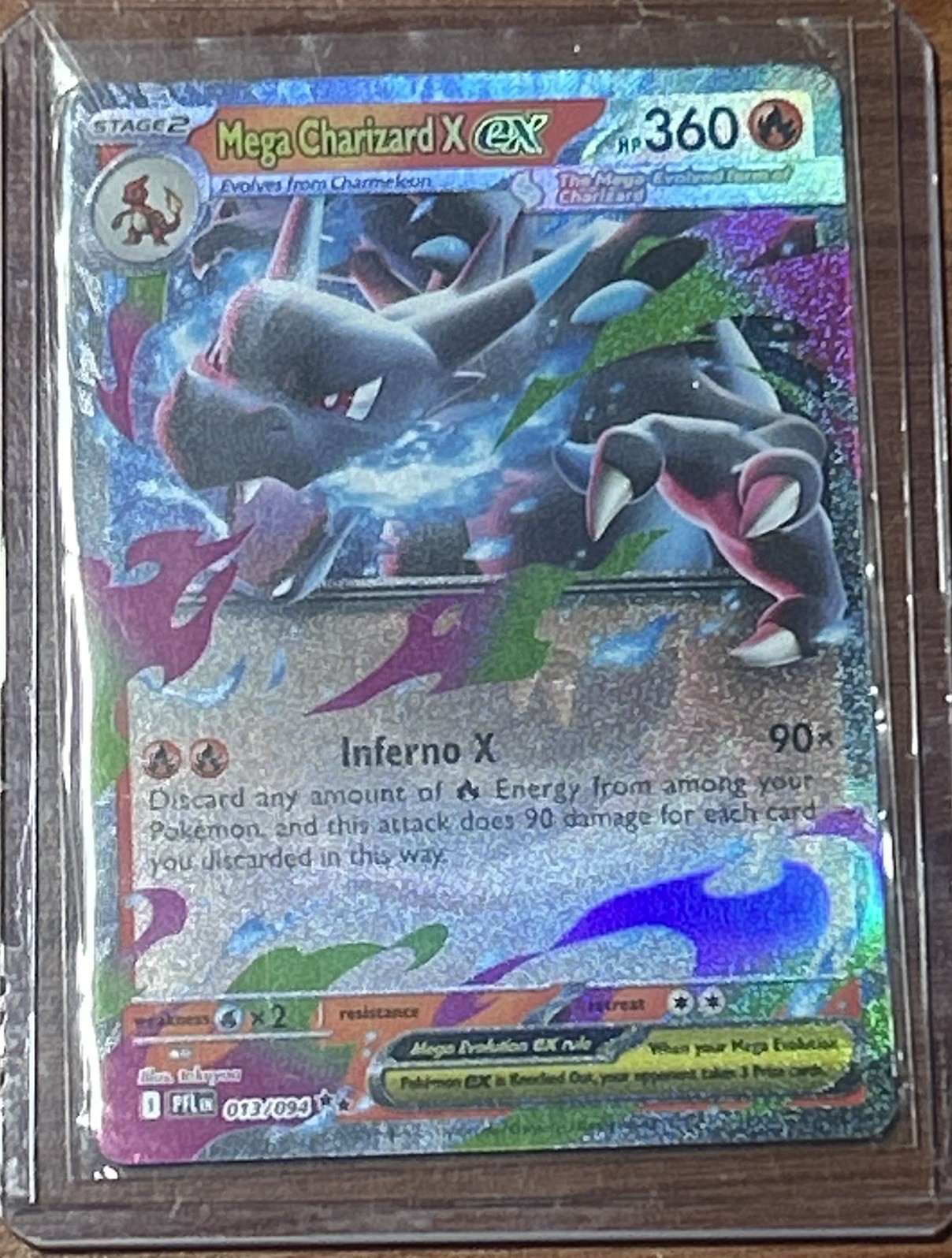 Mega Charizard X ex – 013/094 ME02: Phantasmal Flames Holo Pokemon TCG NM