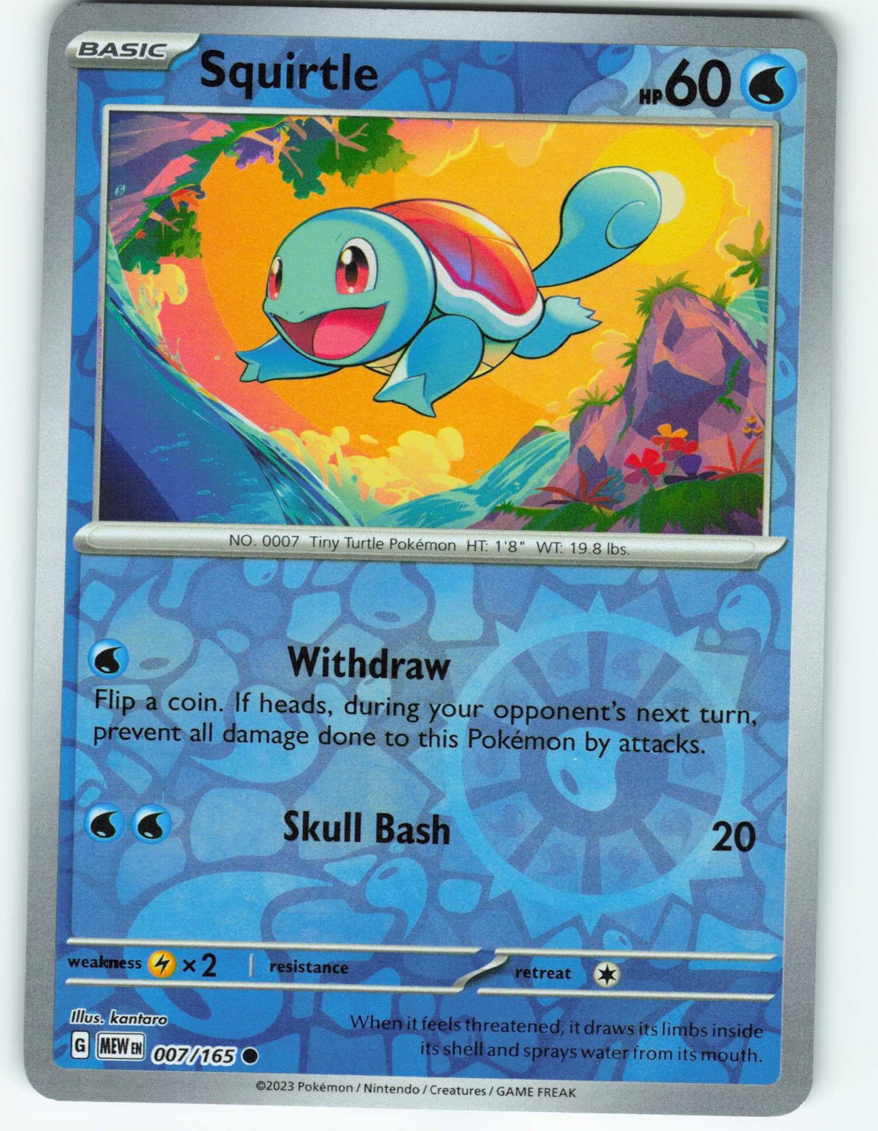 Squirtle – Reverse Holo – 7/165 Scarlet & Violet 151 – Pokémon TCG – 2023