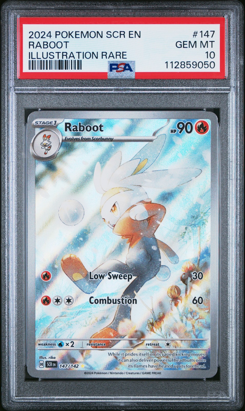 2024 POKEMON SCR EN-STELLAR CROWN ILLUSTRATION RARE #147 RABOOT PSA 10