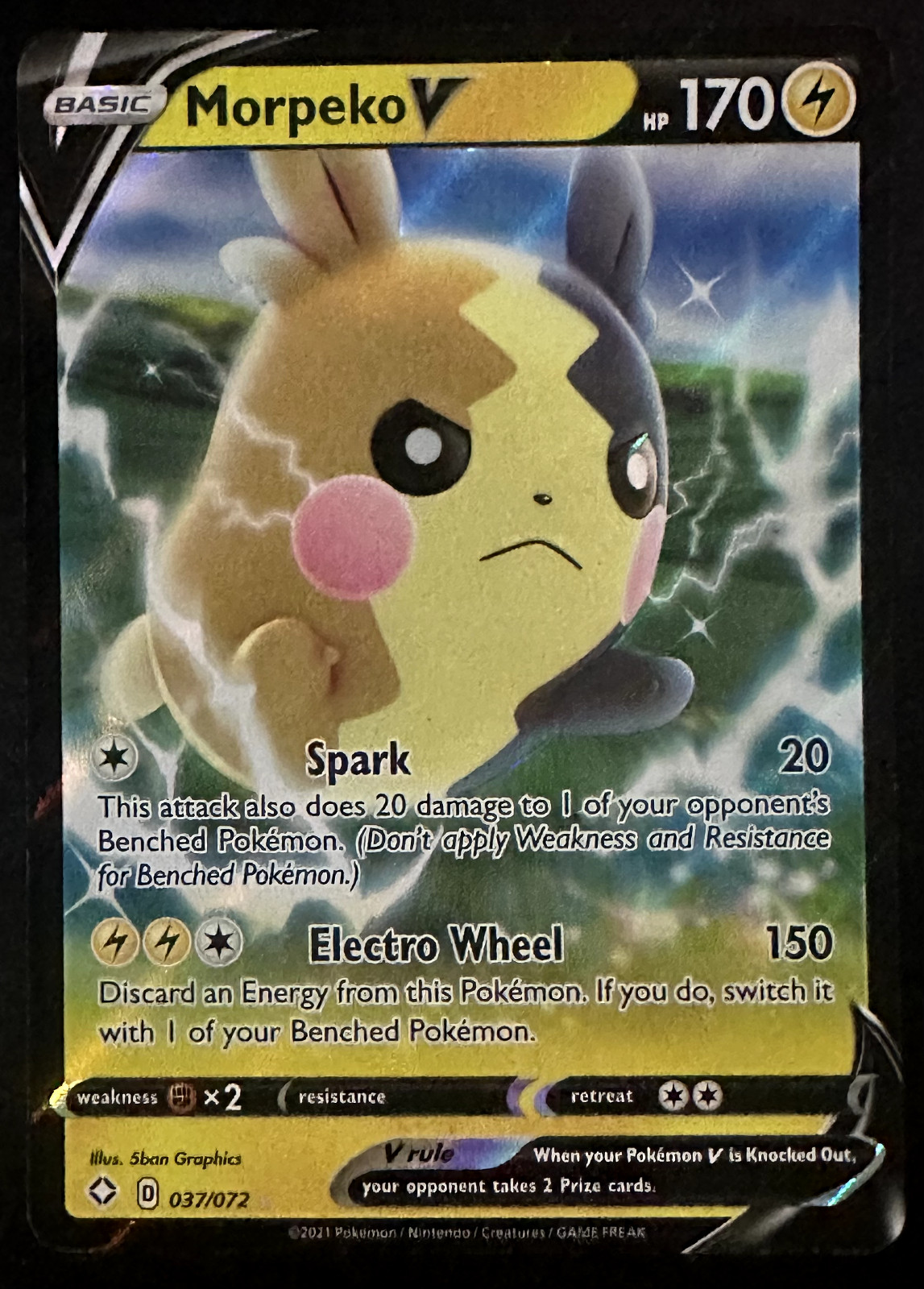 Morpeko V 037/072 Shining Fates Holo NEAR MINT