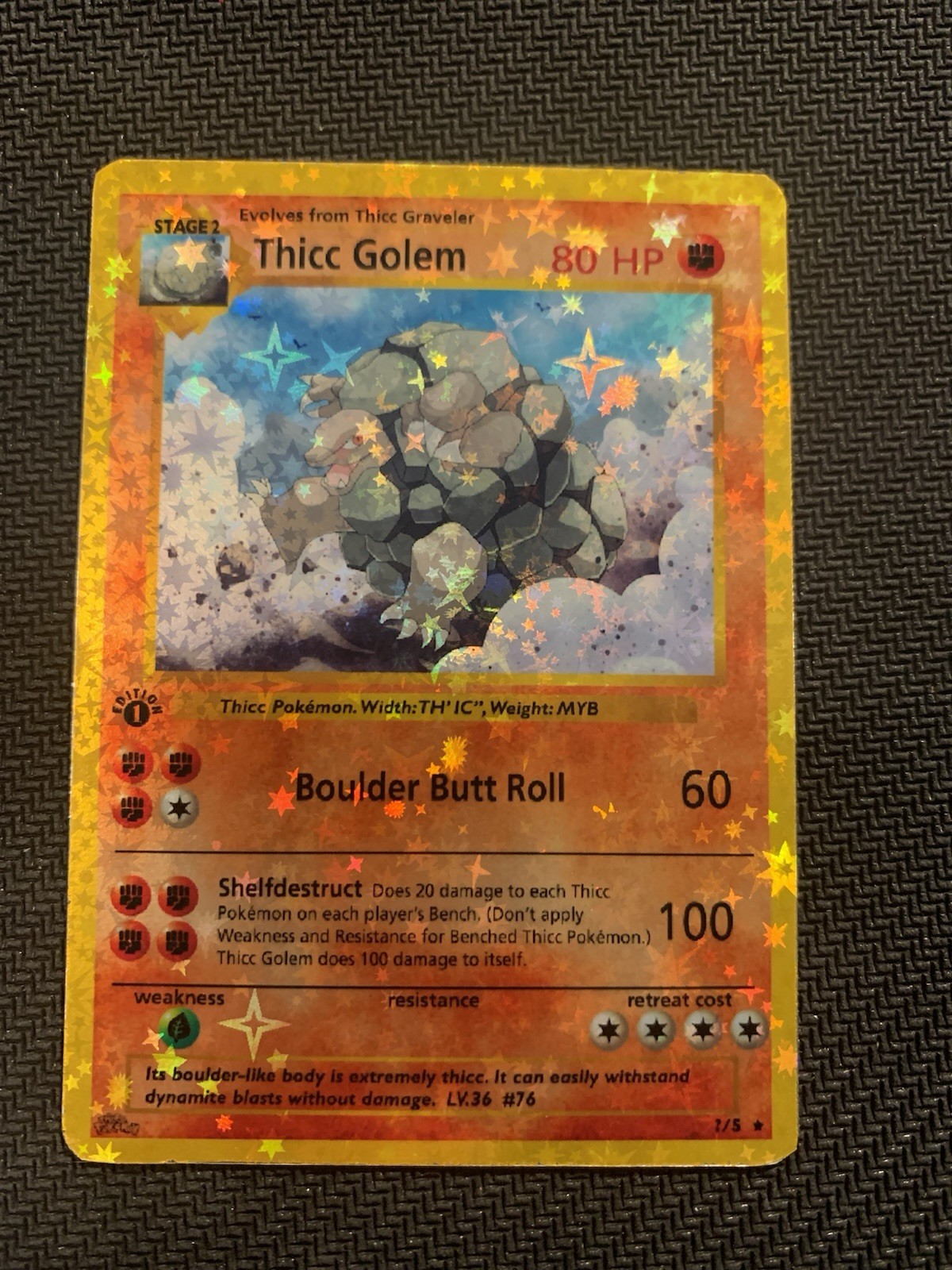 Thicc Golem (Alternative Custom Art ) Holografic Card
