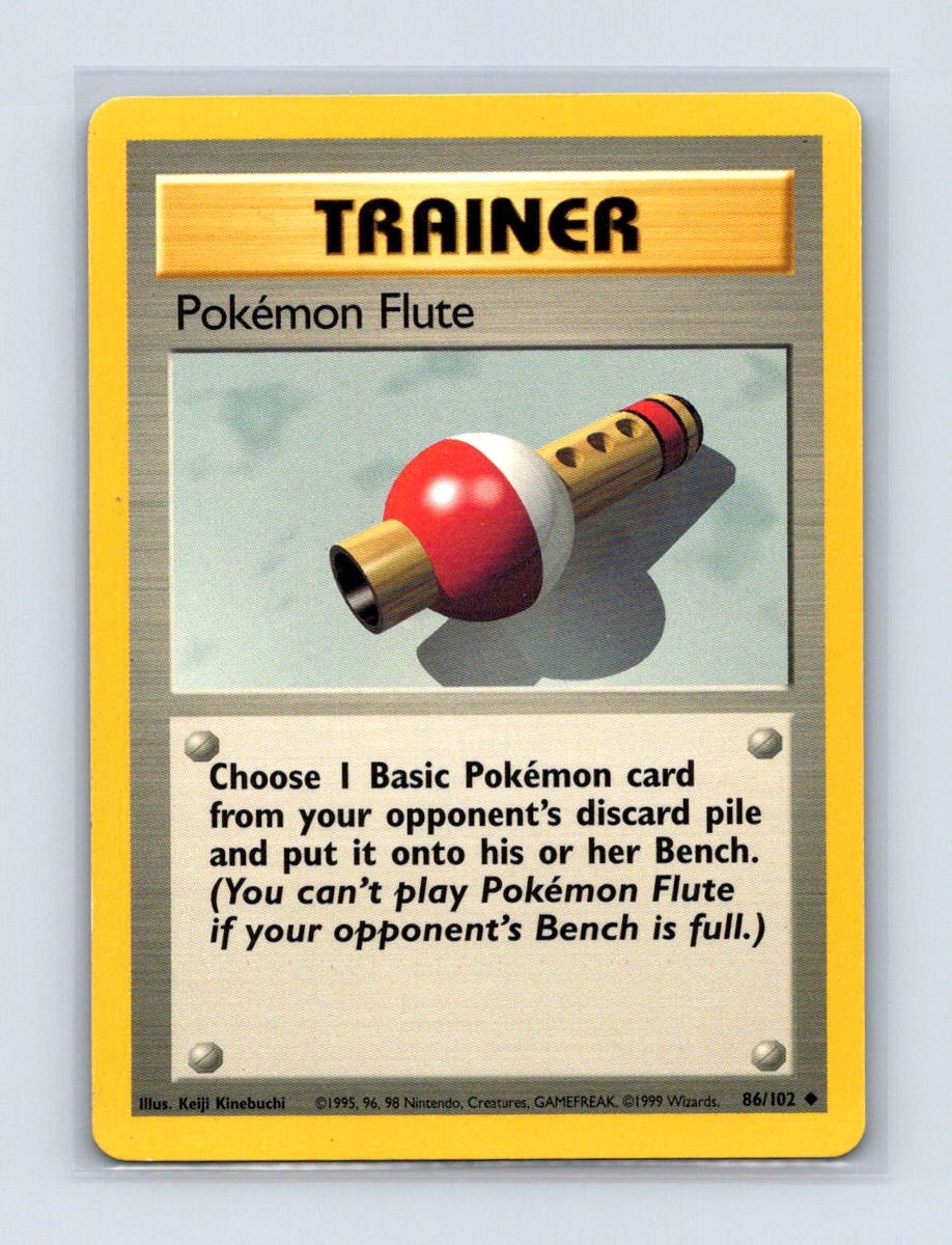 Pokemon Flute 86/102 Uncommon Base Set Unlimited Pokemon Lightly Played
